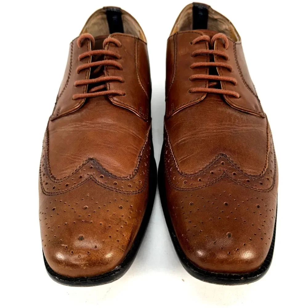 Vionic Mens Dress Shoes Size 10 Harrison Brown Leather Wingtip Oxford Business